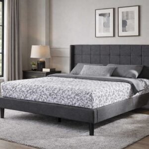 Aven Bed Set with upholstered headboard and fabric base