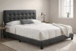 Bengtson Bed Set with leather upholstered headboard and padded base