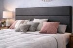 Bernt bed set upholstered panel headboard detail