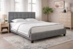 Bonde upholstered bed set with button-tufted headboard