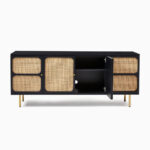 Ida Woven Console with Cabinets