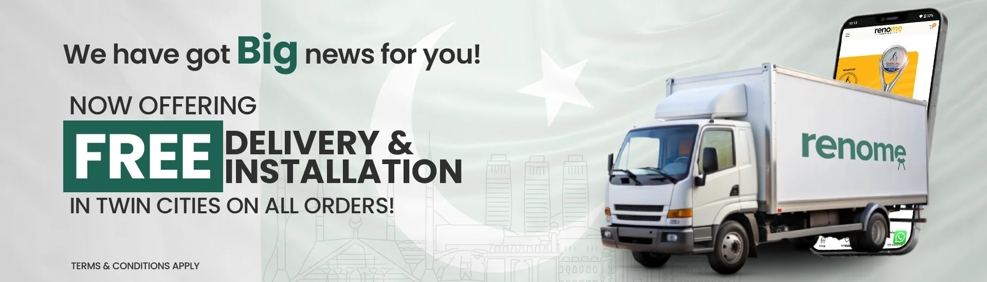 renome free delivery BANNER green