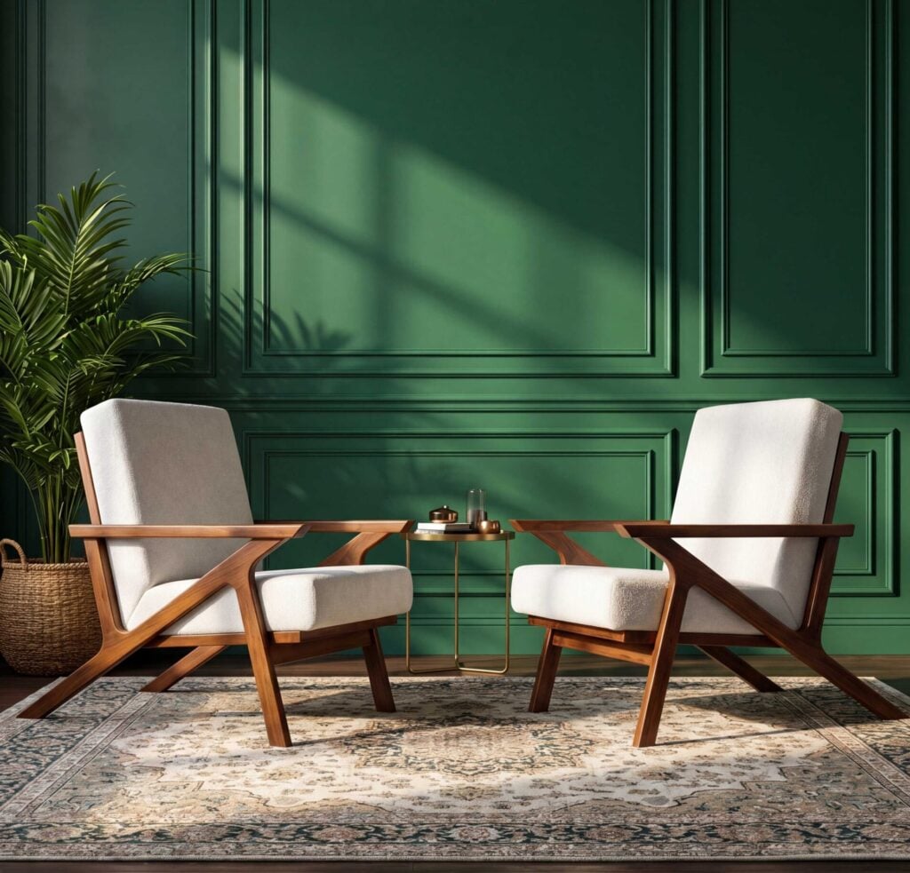 Caldera Sofa Chair with solid wood frame and fabric upholstered seat