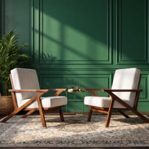 Caldera Sofa Chair with solid wood frame and fabric upholstered seat