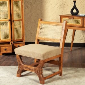 velcanto wooden cane back dining chair with cushioned seat renome pakistan