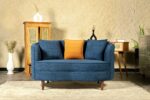 serelith modern blue fabric sofa 2 seater curved design renome furniture pakistan