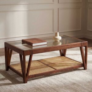 Velcane Glass Top Center Table