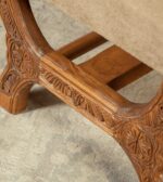 velcanto chair hand carved wooden base detail