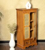 velmira wooden storage cabinet with cane doors and drawers renome furniture pakistan