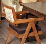 veltrano dining set wooden chair with cane back and cushioned seat renome pakistan