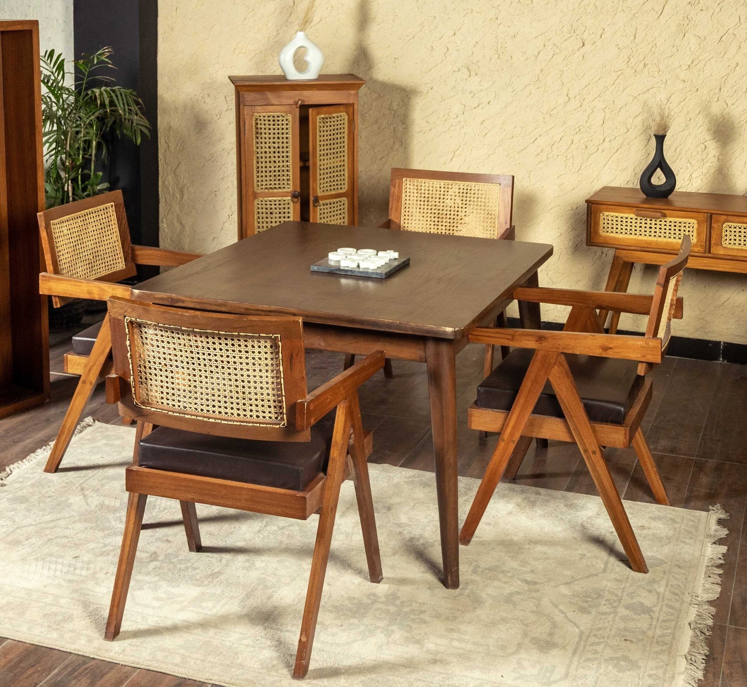 modern wooden 4 seater dining table set veltrano dining set renome pakistan