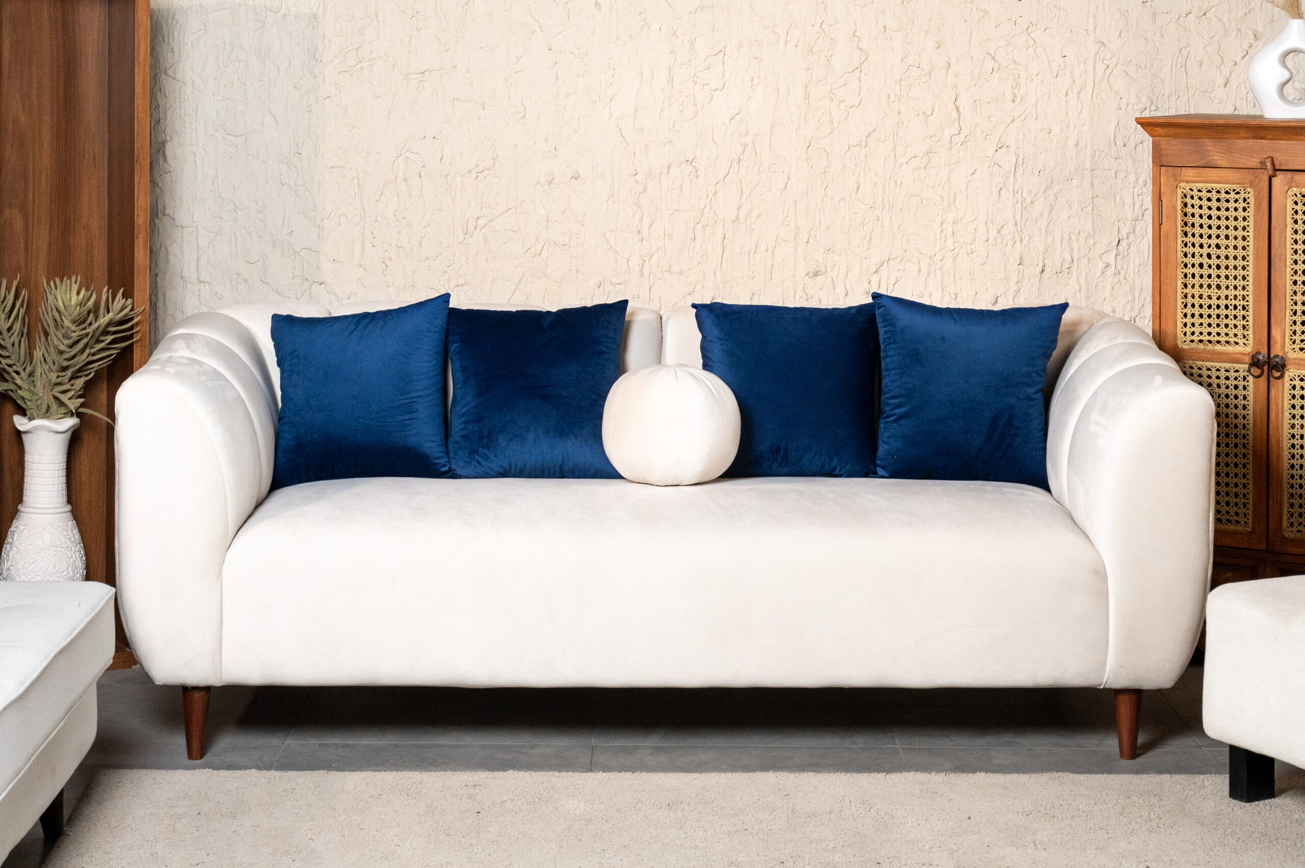 Azure Pearl Sofa with Sapphire Cushions Azure Pearl Sofa with Sapphire Cushions Renome